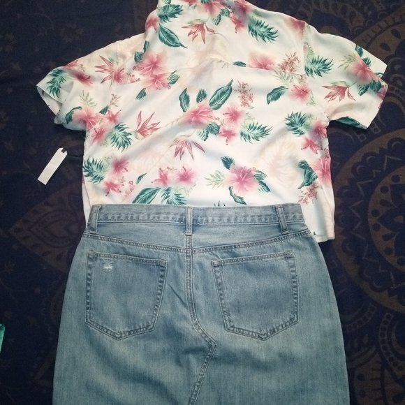 Vanilla Star Y2K Deconstructed Denim Mini Skirt Sz 13 - Picture 6 of 13